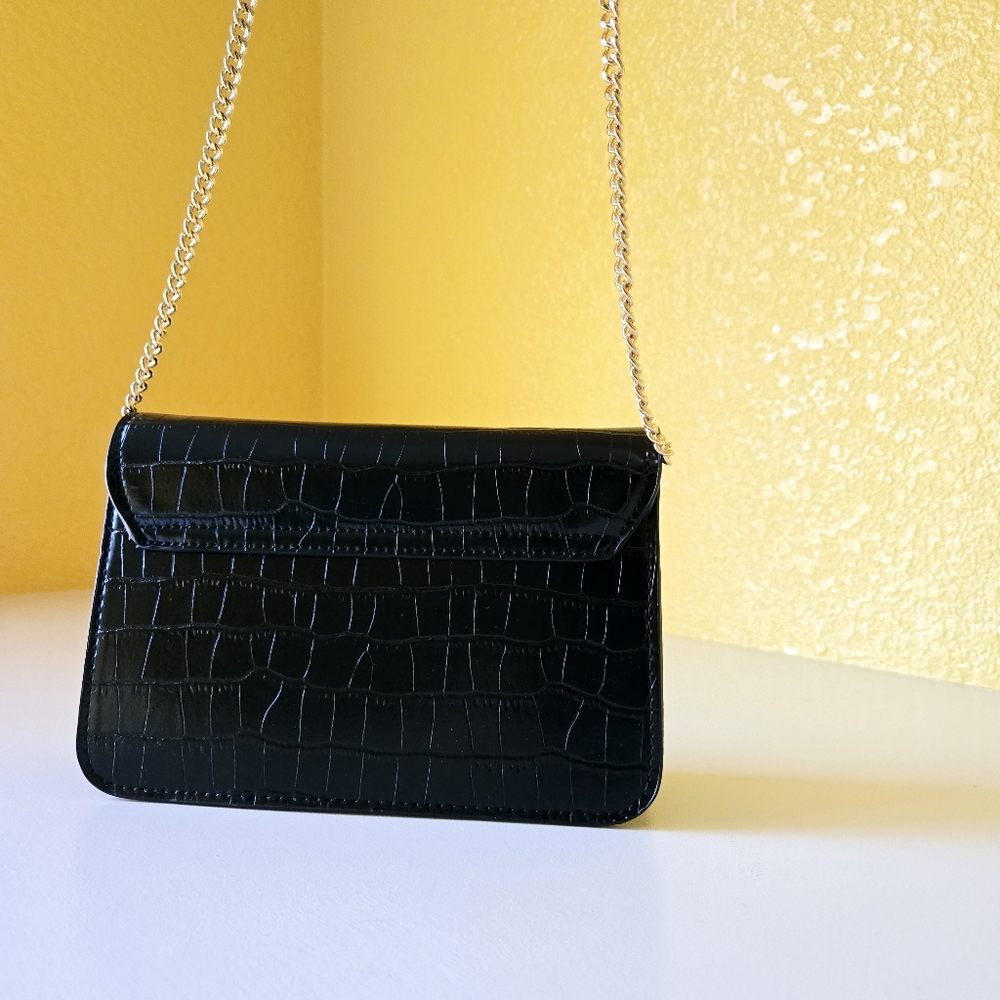 Mango MNG Crossbody Crocodile Animal Print Effect Chain Magnetic Closure Bag - Picture 5 of 14